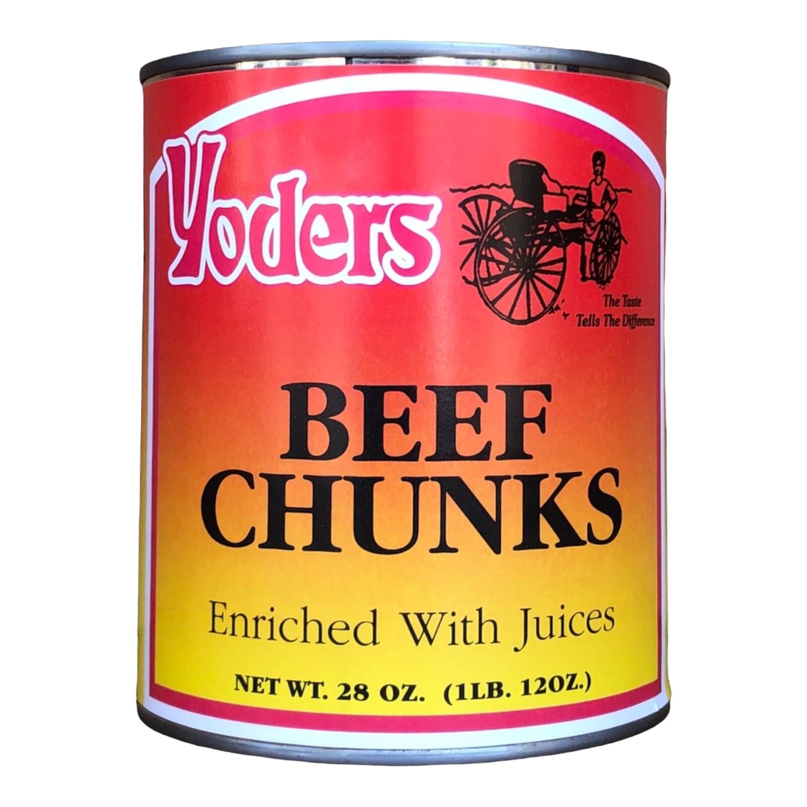 Single Can of Yoder’s fresh REAL Canned Beef Chunks (28 oz), Long Shelf Life!