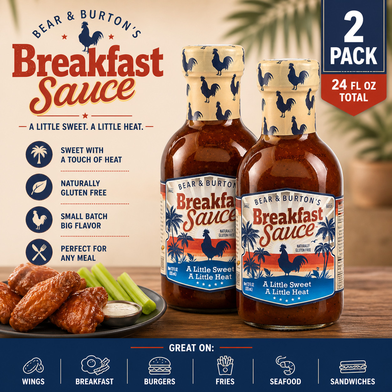 Bear & Burton’s Breakfast Sauce 12oz Bottle PACK OF 2