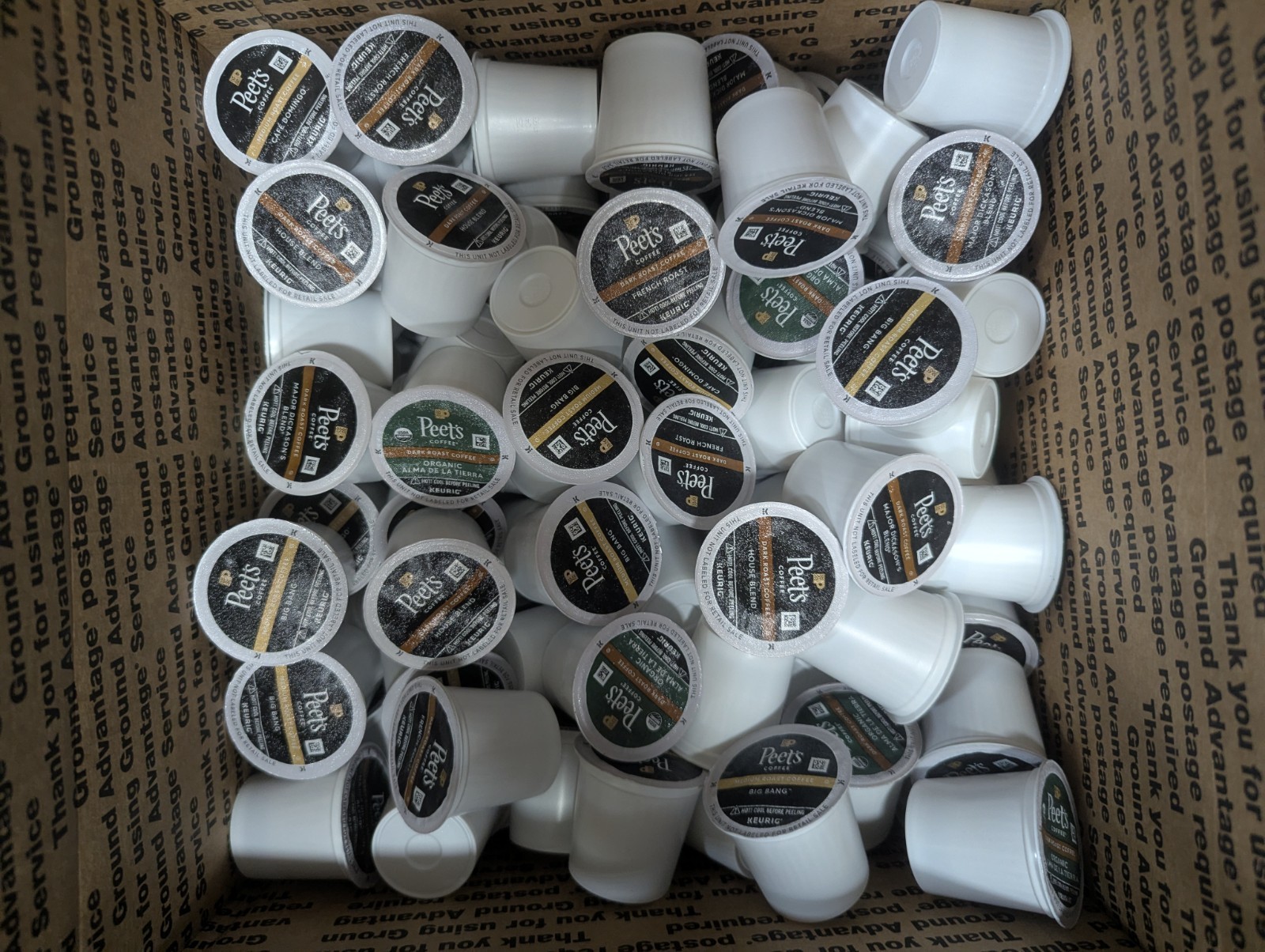 120 Pack Peets Coffee Bestsellers Variety Pack K Cups Dark and Medium LOOSE BULK