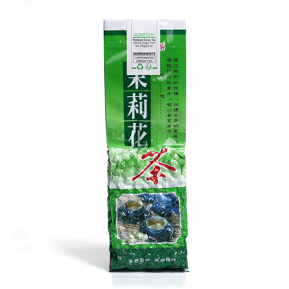 GOARTEA 250g Premium Jasmine Dragon Pearl Loose Leaf Chinese Green Tea Hand Roll