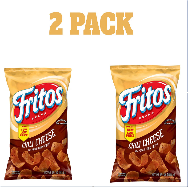 Pack of 2 Fritos Corn Chips Chili Cheese Flavored Snack Chips, 9.25 Ounce Bags,,