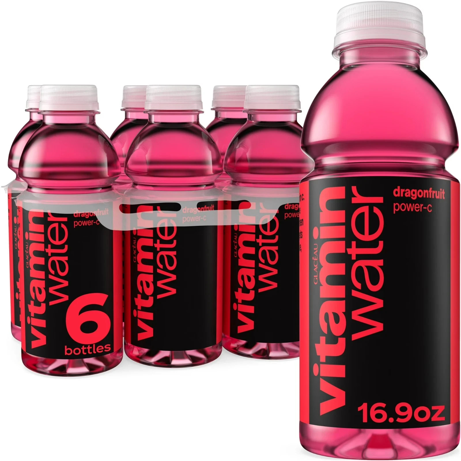 Vitaminwater Power-C Dragonfruit Flavored Water Beverage, 16.9 fl oz, 6 Pack-