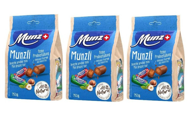 MUNZLI – swiss mini praline with 53% hazelnut filling – 3x 0.25kg / 3x 150 pcs