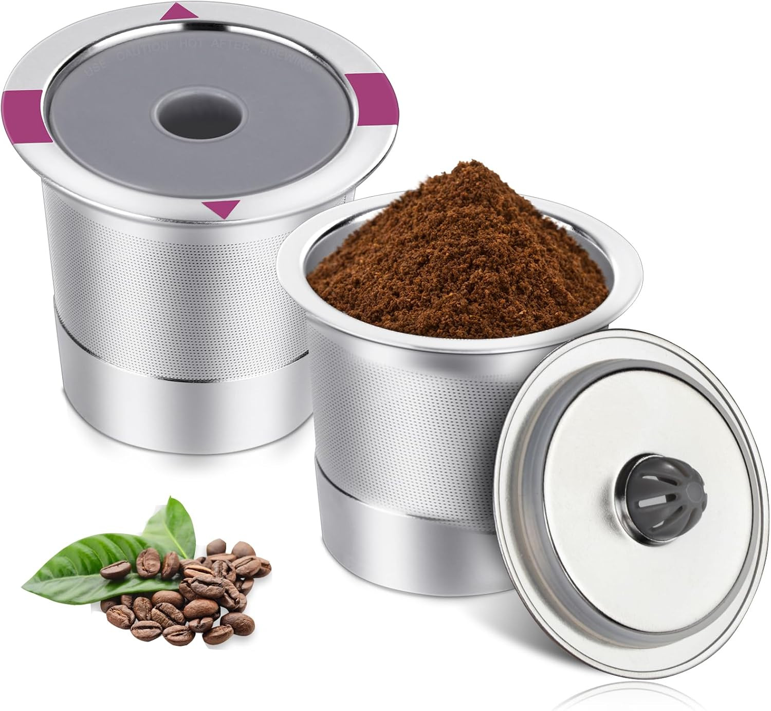 Reusable K Cups, Universal Stainless Steel Reusable Coffee Pods, Refillable Sing
