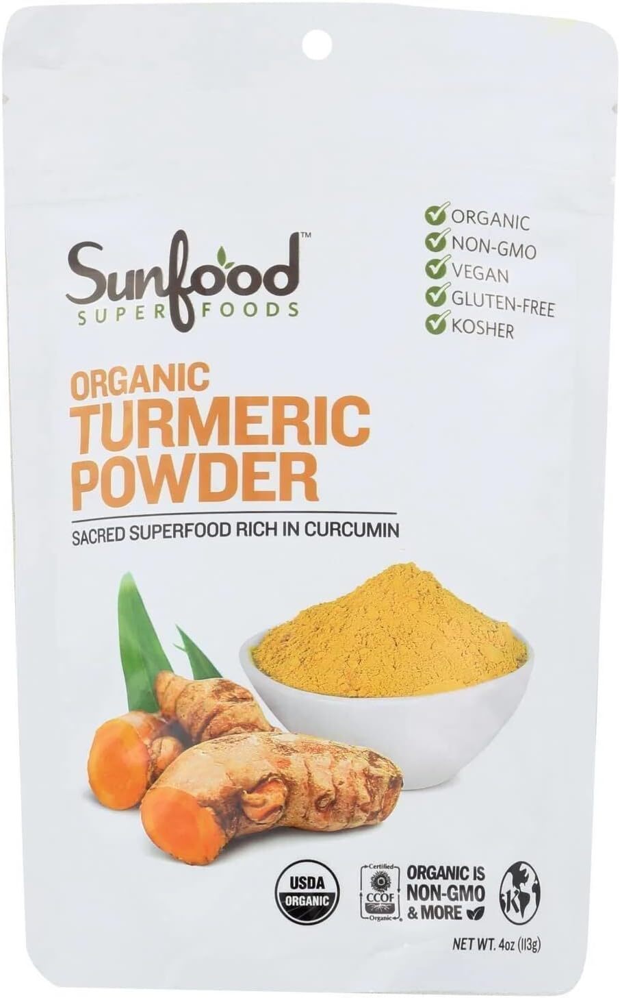 Sunfood Superfoods Organic Turmeric Powder 1 Each 4 Oz