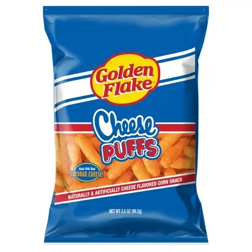 «Golden Flake Cheese Puffs – 20 Pack (3.5oz)»