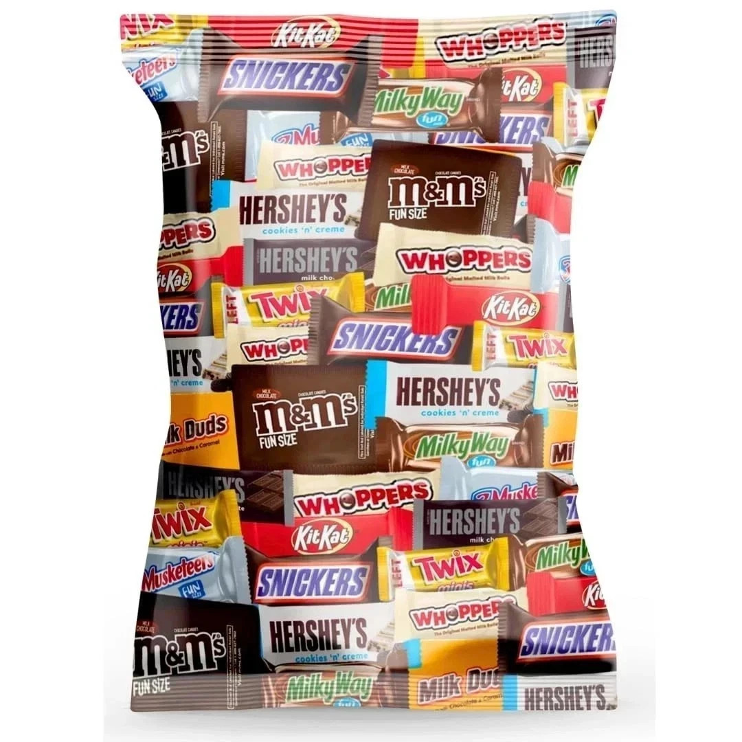 Bulk Assorted Variety Pack Fun Size Chocolate Candy Individually Wrapped 2LB Bag