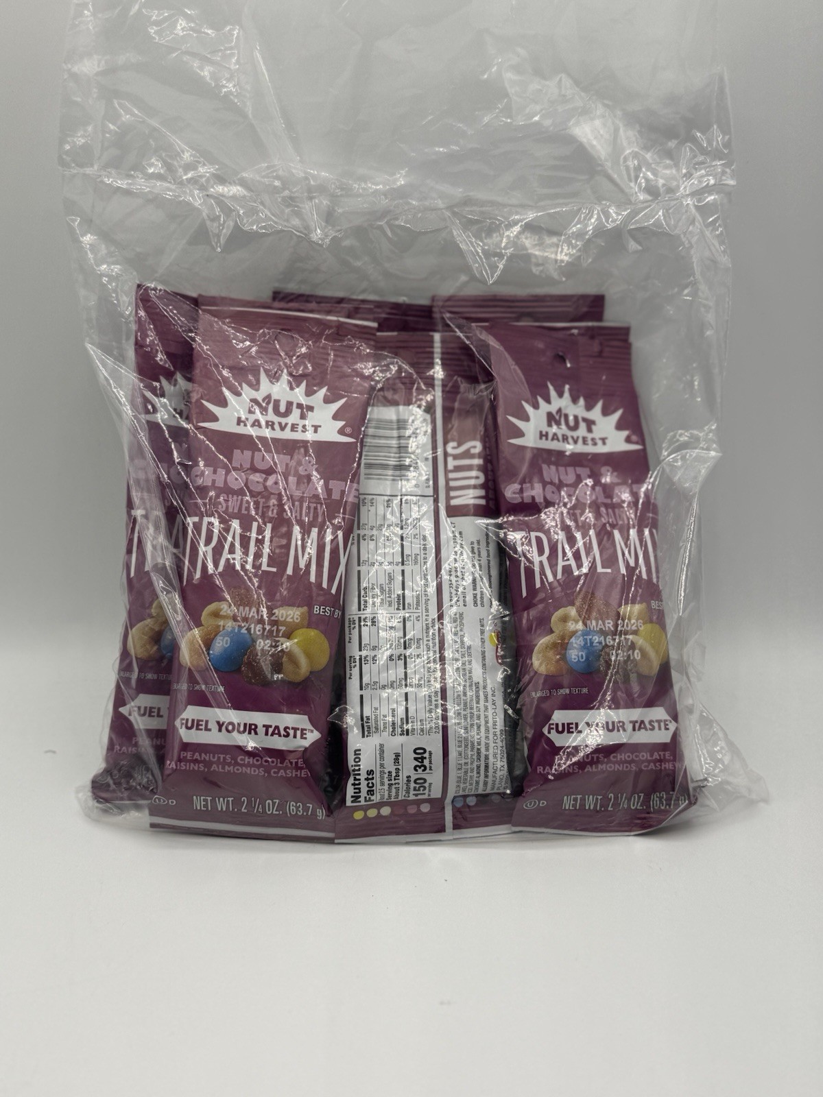 Healthy Nut and Chocolate Mix Snacks Trail Mix Bulk Pack of 9 Bags 2.25 Oz
