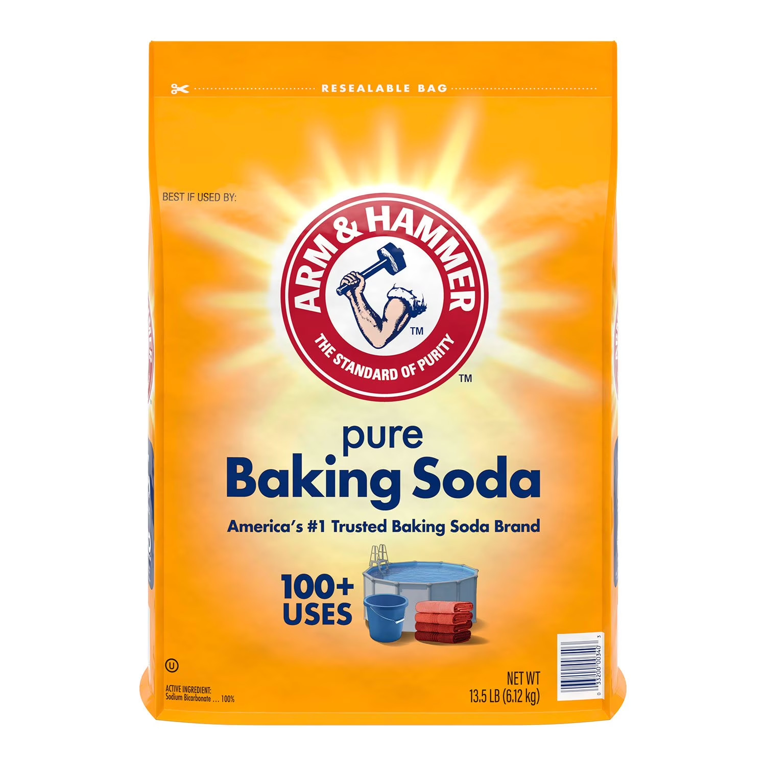 Arm & Hammer Pure Baking Soda 13.5 lbs Multi-Purpose Baking & Cleaning Powder