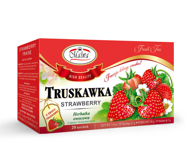 Malwa Truskawka STRAWBERRY Polish Fruit Tea Poland 20 Tea Bags US Seller