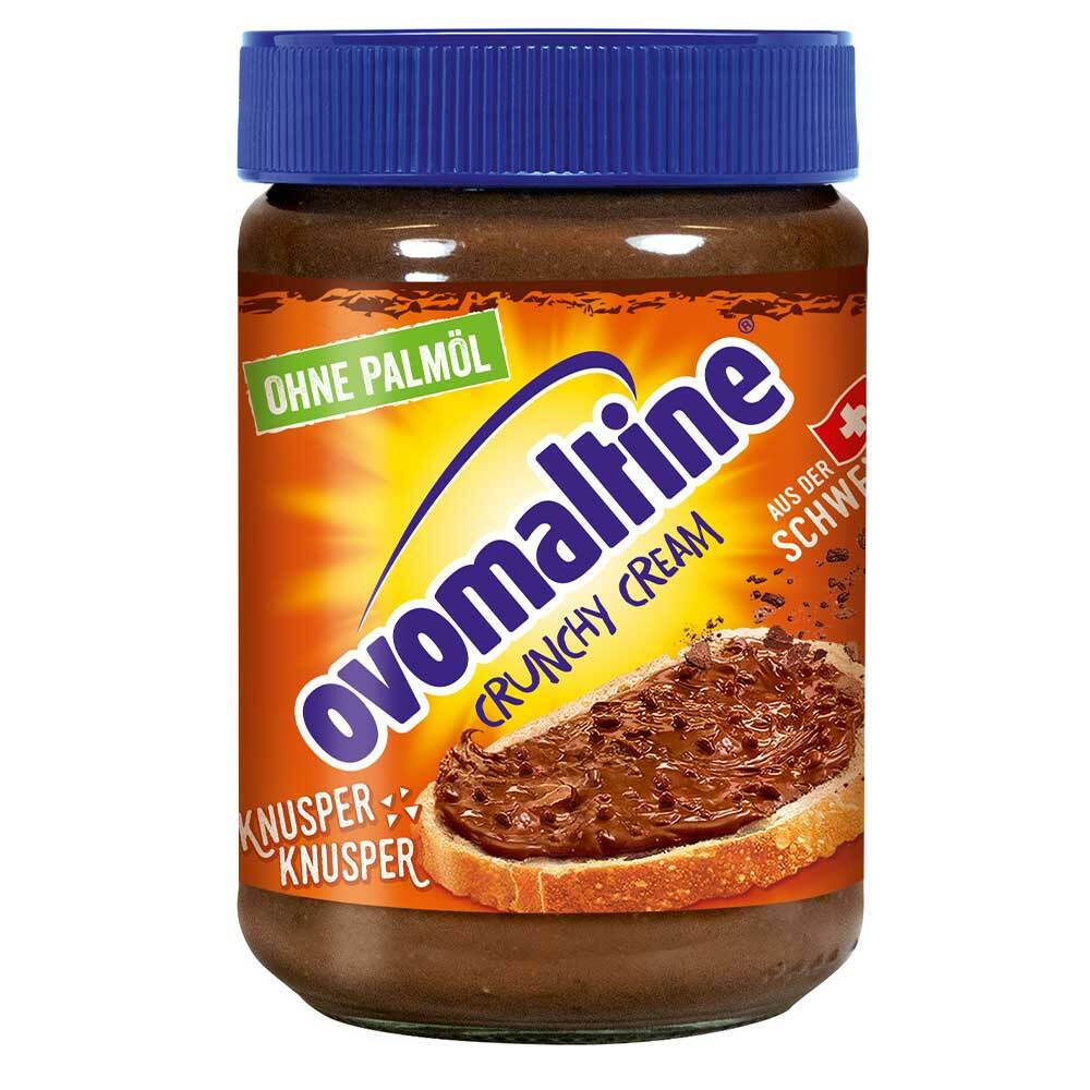 Ovaltine Crunchy Cream – (2) two glases – from Switzerland