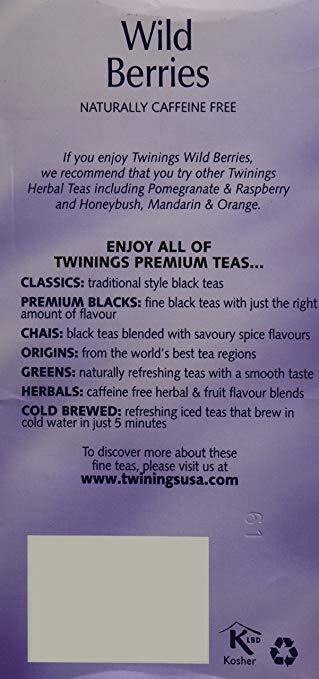 Twinings Herbal Wild Berries Bagged Tea, 20 Count