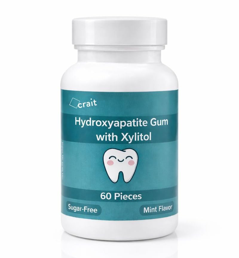 crait Remineralizing Gum Hydroxyapatite with 60 Count (Pack of 1), Green