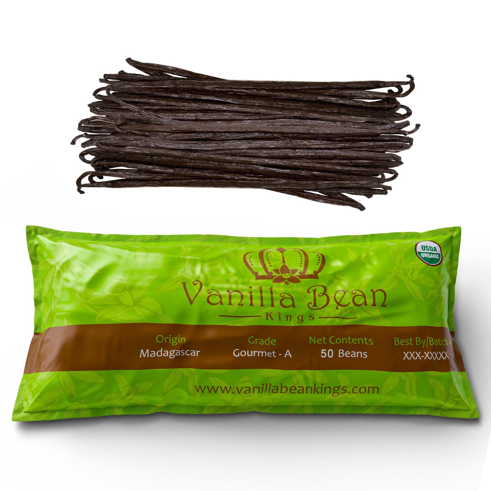 50 Organic Madagascar Vanilla Beans. Whole Grade A Vanilla Pods for Vanilla E…