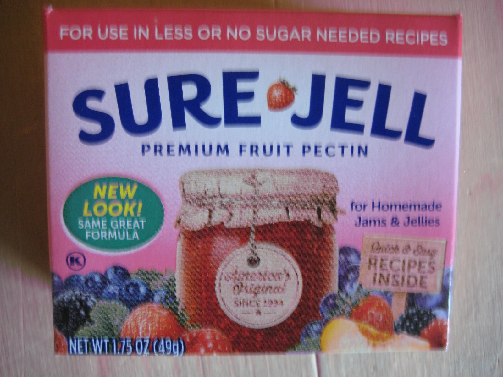 Sure Jell Premium Fruit Pectin Less Sugar 1.75 oz Per Box Lot of 3 Exp AUG 2025