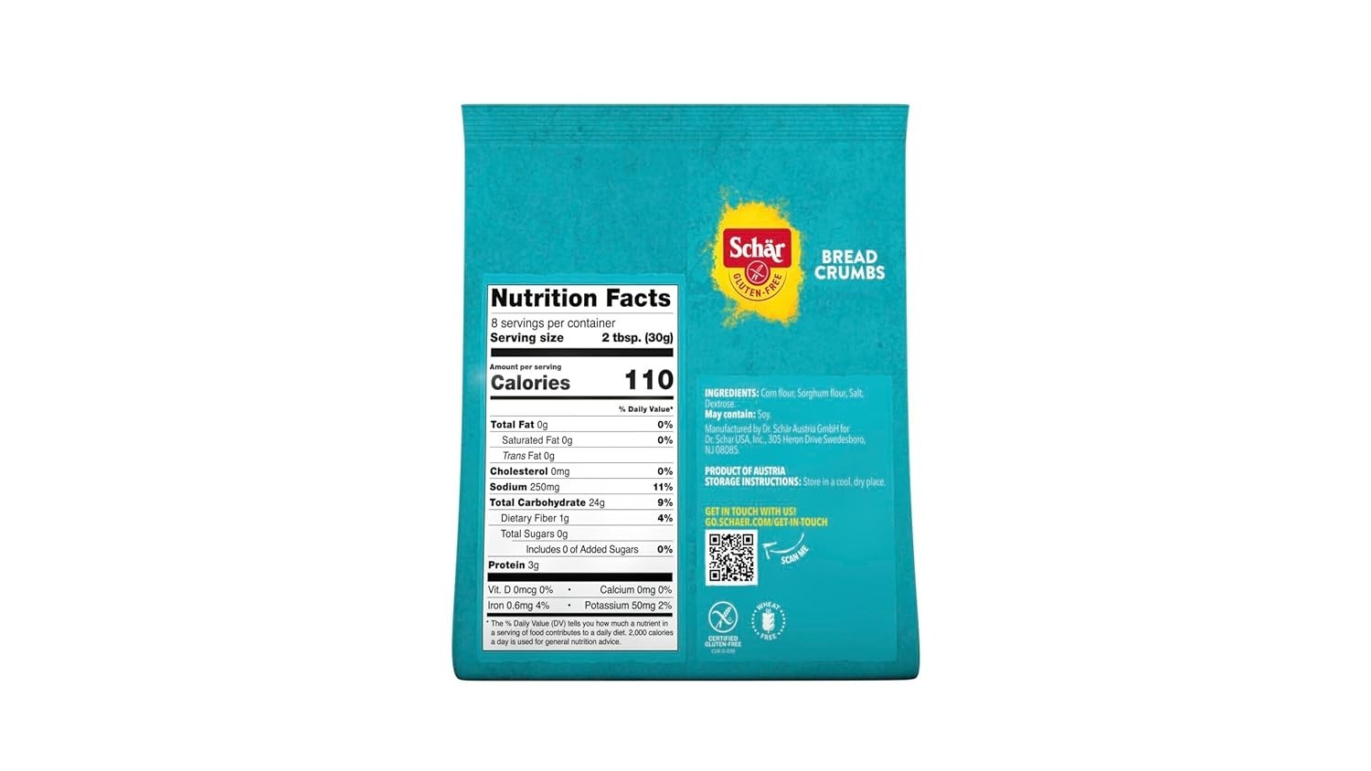 Crispy Gluten-Free Breadcrumbs, 6 x 8.8 oz Pack – Perfect for Frying & Baking