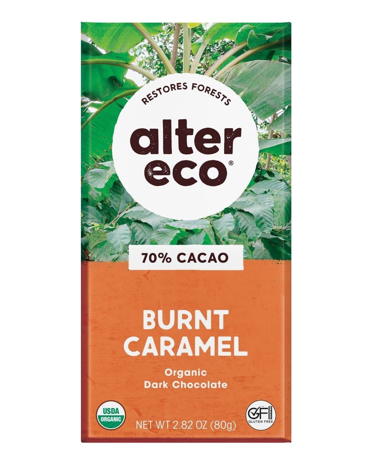 Alter Eco Organic Chocolate Bar Dark Salted Burnt Caramel 2.82 Oz