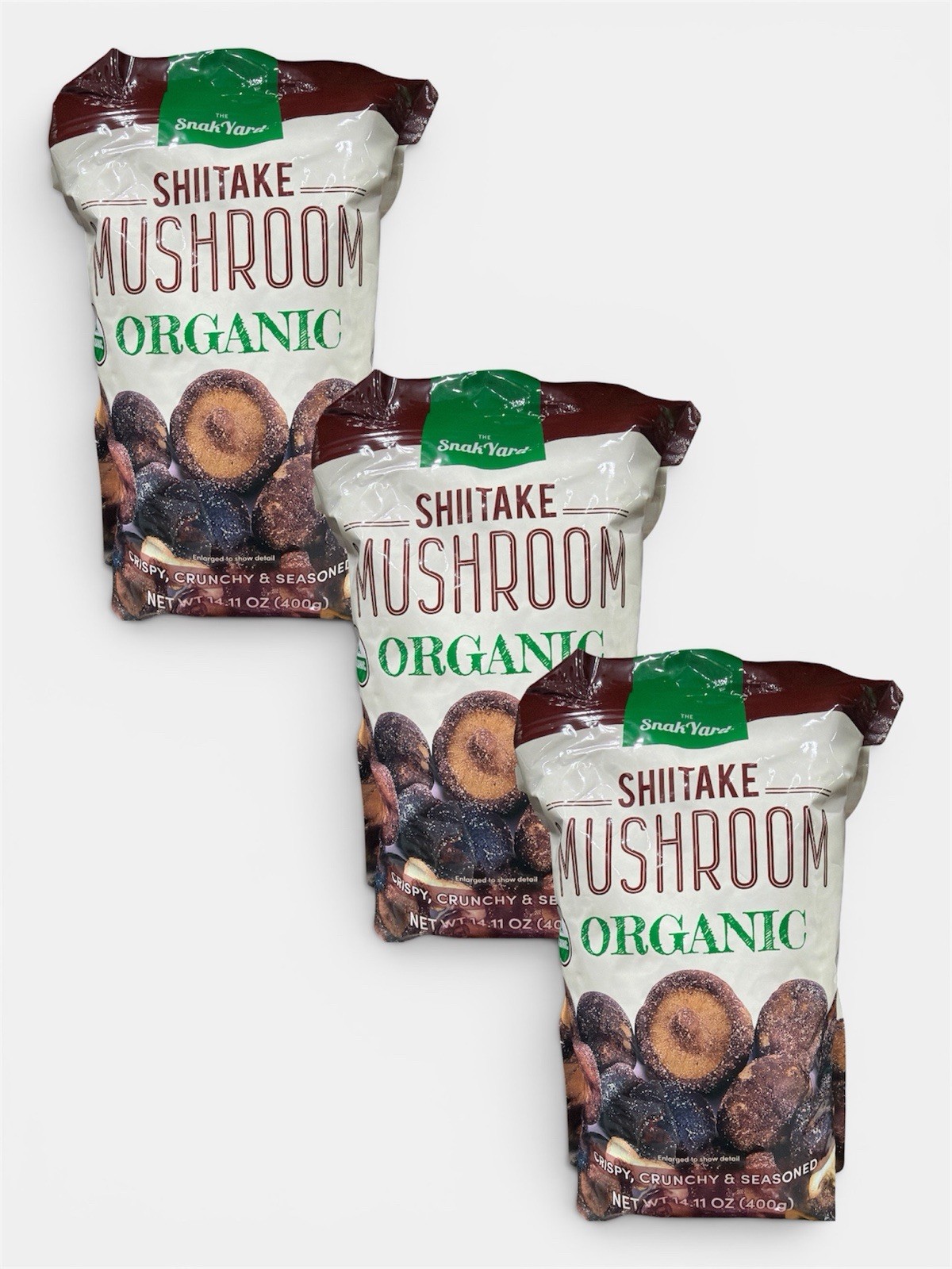 Snak Yard Organic Shiitake Mushrooms 14.11oz (3 Pack) Crunchy Snack