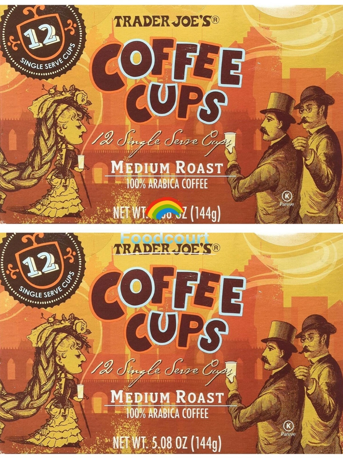 2 Packs Trader Joe’s Coffee Cup Medium Roast 12 Cups 5.08 oz Each Pack