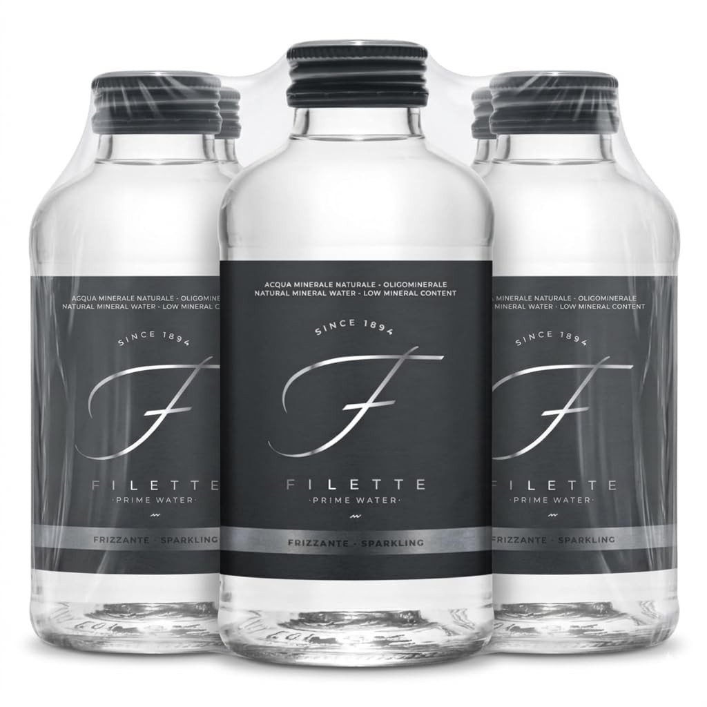 Filette Prime Sparkling Mineral Water – 16 fl oz Glass Bottles (Case of 12)