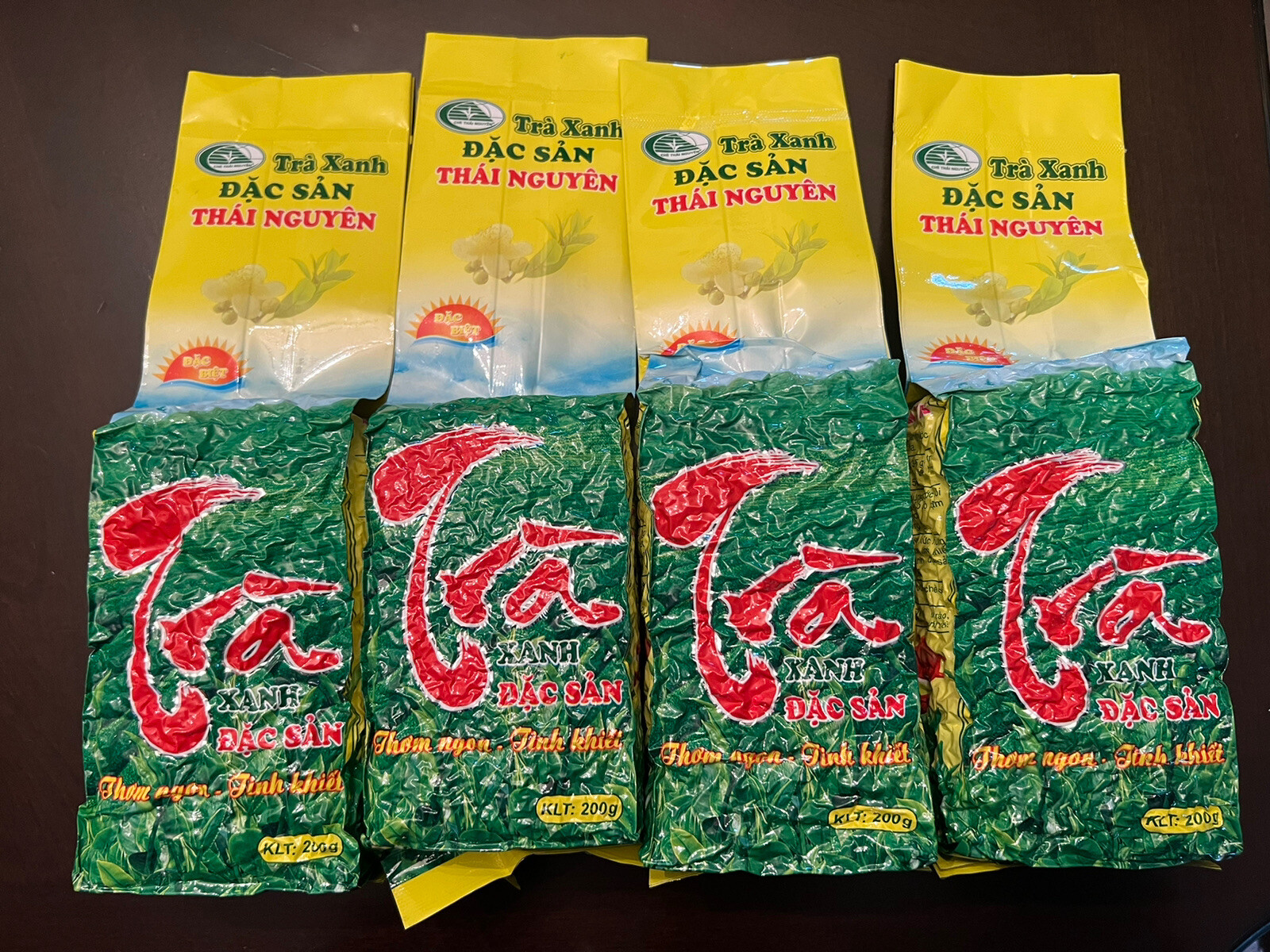 TRA XANH THAI NGUYEN PACK OF 4! HIGH MOUNTAIN GREEN TEA Loose Leaves