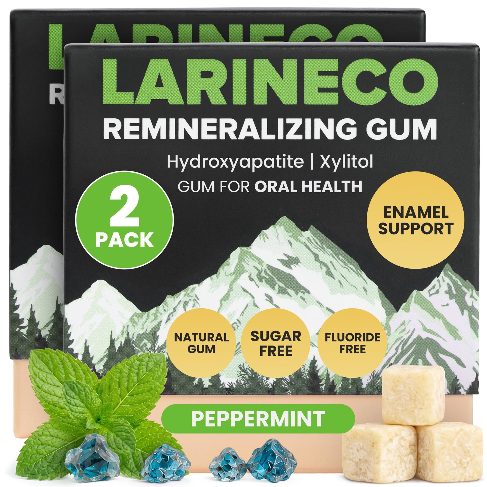 Larineco SugarFree Remineralizing Gum, Hydroxyapatite & Xylitol, 36 Ct
