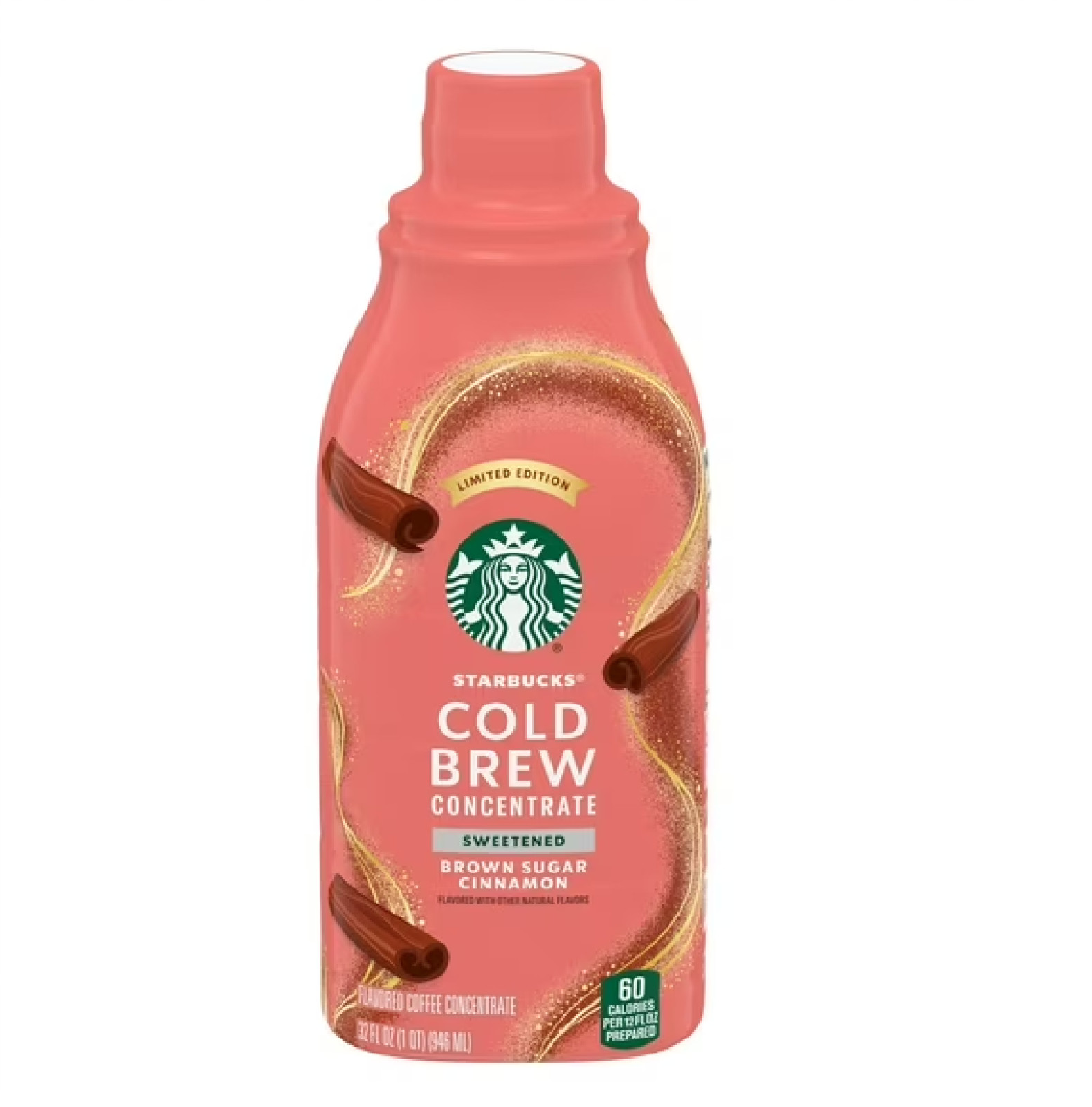 Starbucks Cold Brew Coffee Concentrate, Sweetened Brown Sugar Cinnamon Flavored