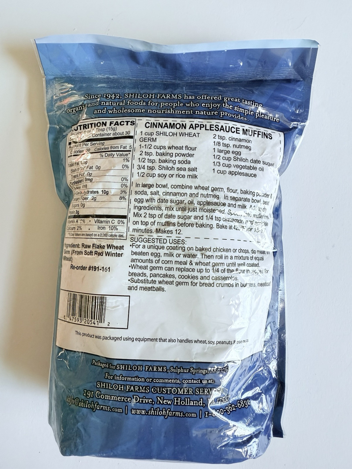 Shiloh Farms Wheat Germ Raw Flake Protein Vitamins Minerals Source Of Iron 1 lb