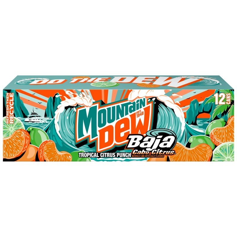 Mountain Dew Baja Blast Cabo Citrus, 12 fl oz 12 Pack Cans-free shipping