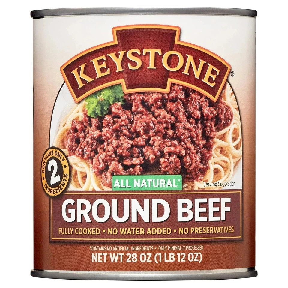 Keystone All natural Ground Beef 28 oz Can, (PACK OF 2) Free Shipping.