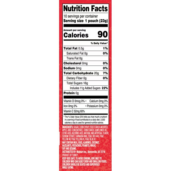 Great Value Fruit Smiles Snack, Original Flavor, 10 Count free shipping now