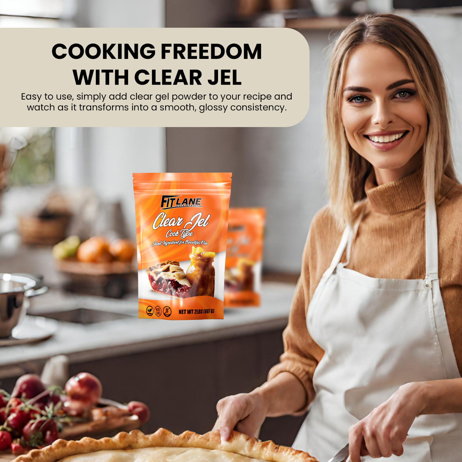 Clear Jel For Canning 4 lbs – Cook Type Corn Starch Powder for Pies and Baking