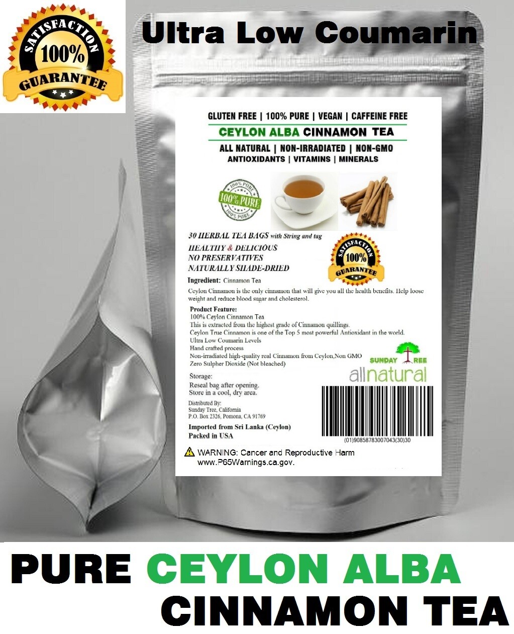 90 Tea Bags PURE Premium CEYLON Cinnamon TEA,Cinnamon Powder TEA, From SRI LANKA