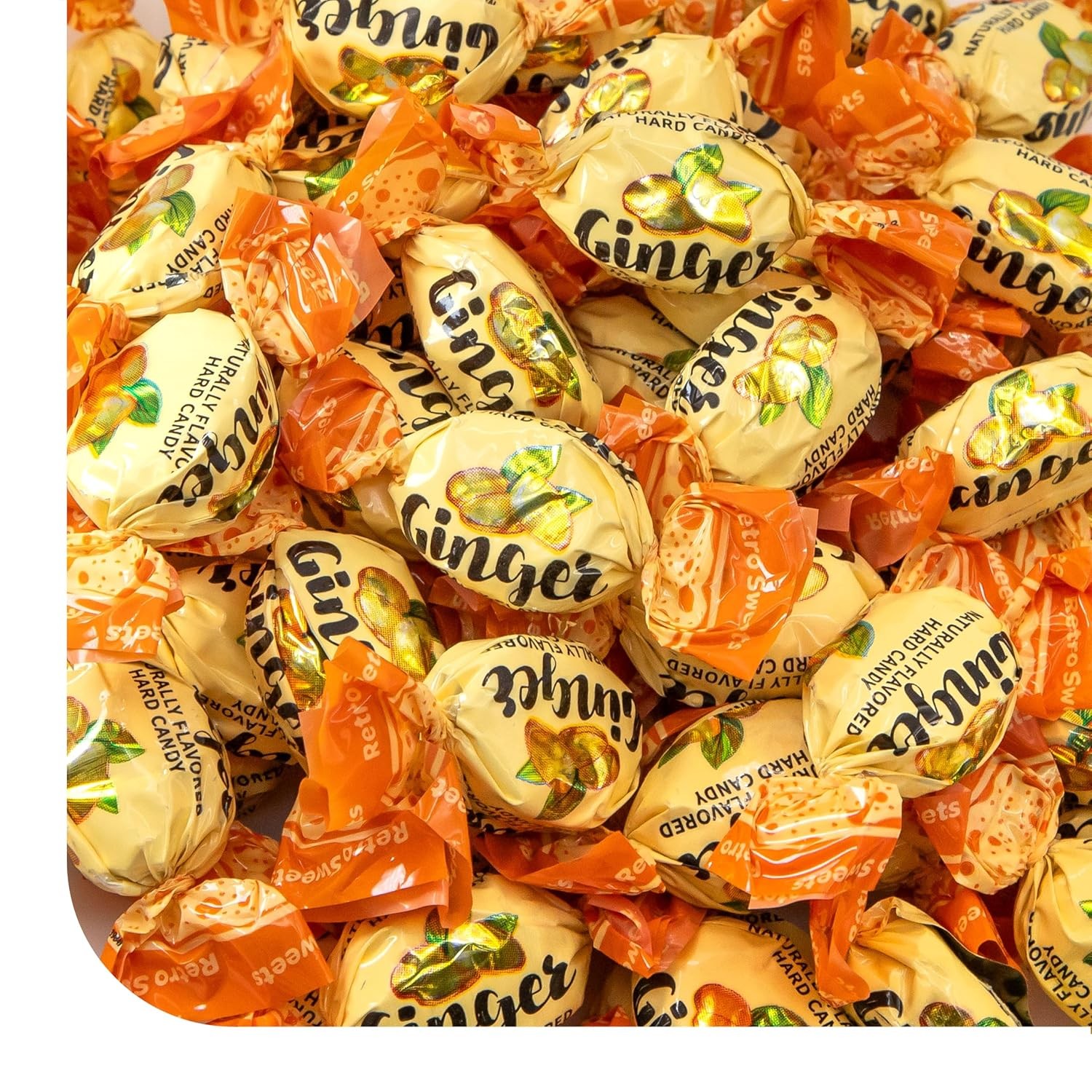 Ginger Hard Candy – 2 Pound Bag – Natural Intense Flavor