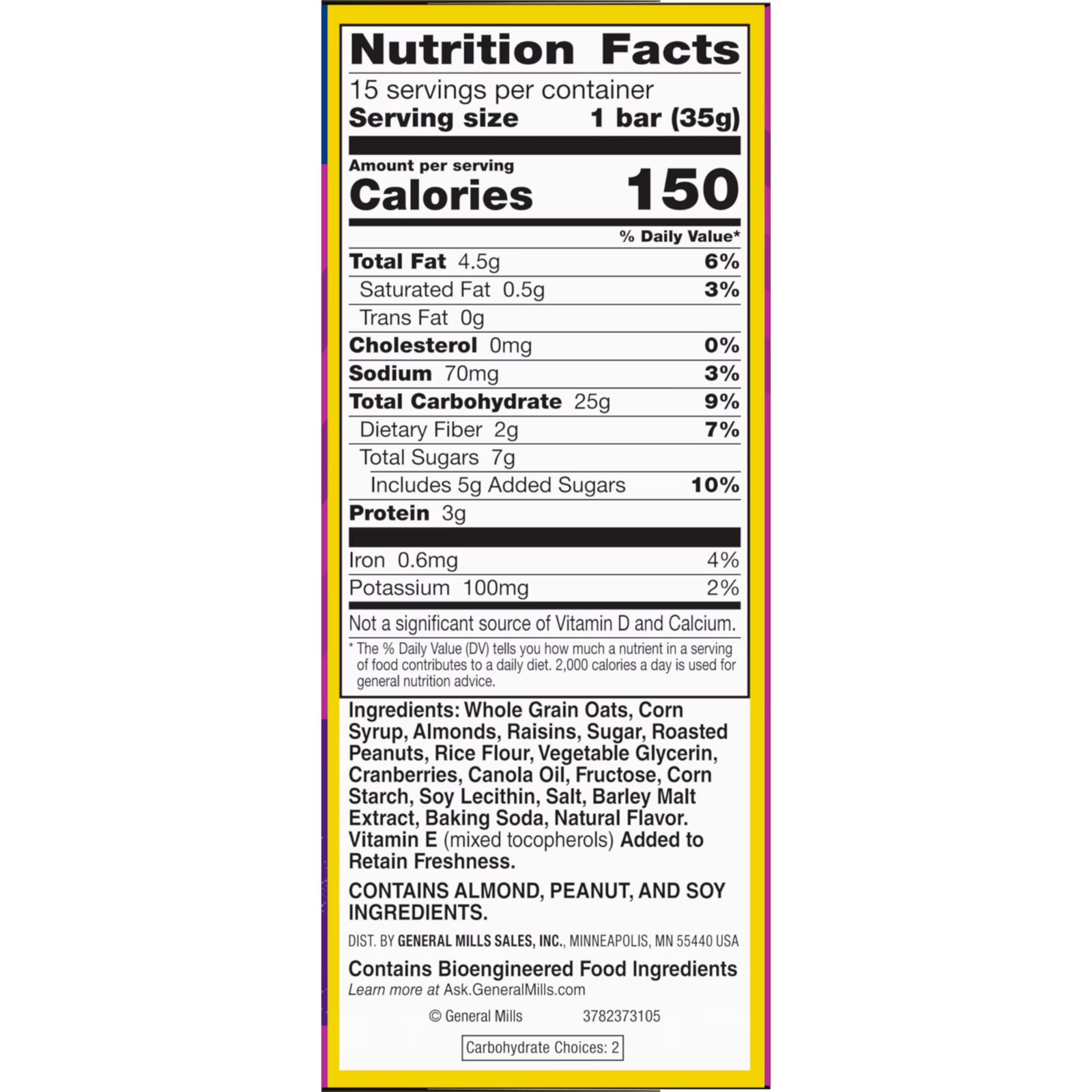 Nature Valley Chewy Fruit and Nut Granola Bars, Trail Mix, 15 Count, 18 oz..