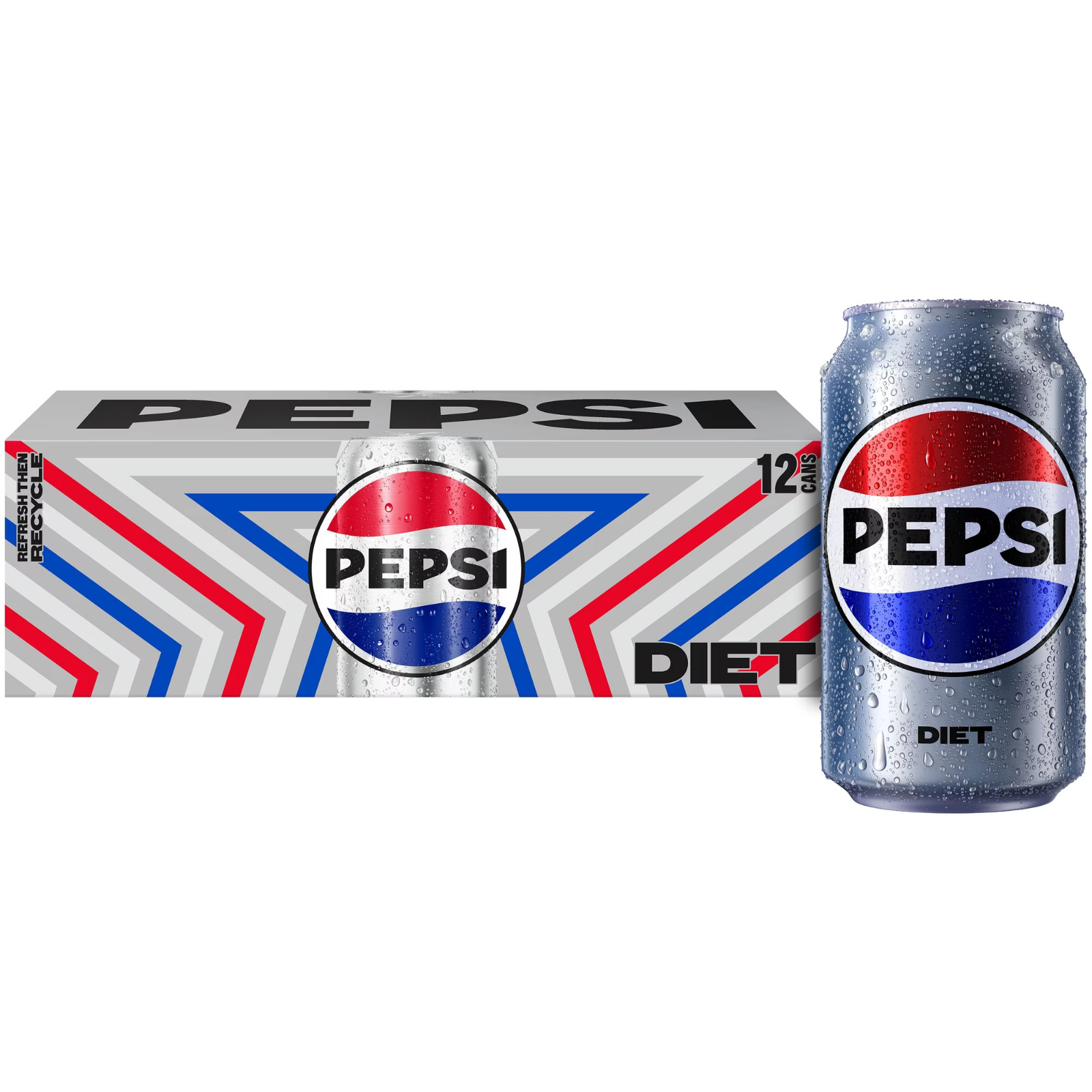 Diet Pepsi Cola Soda Pop 12 fl oz 12 Pack Cans Free Shipping