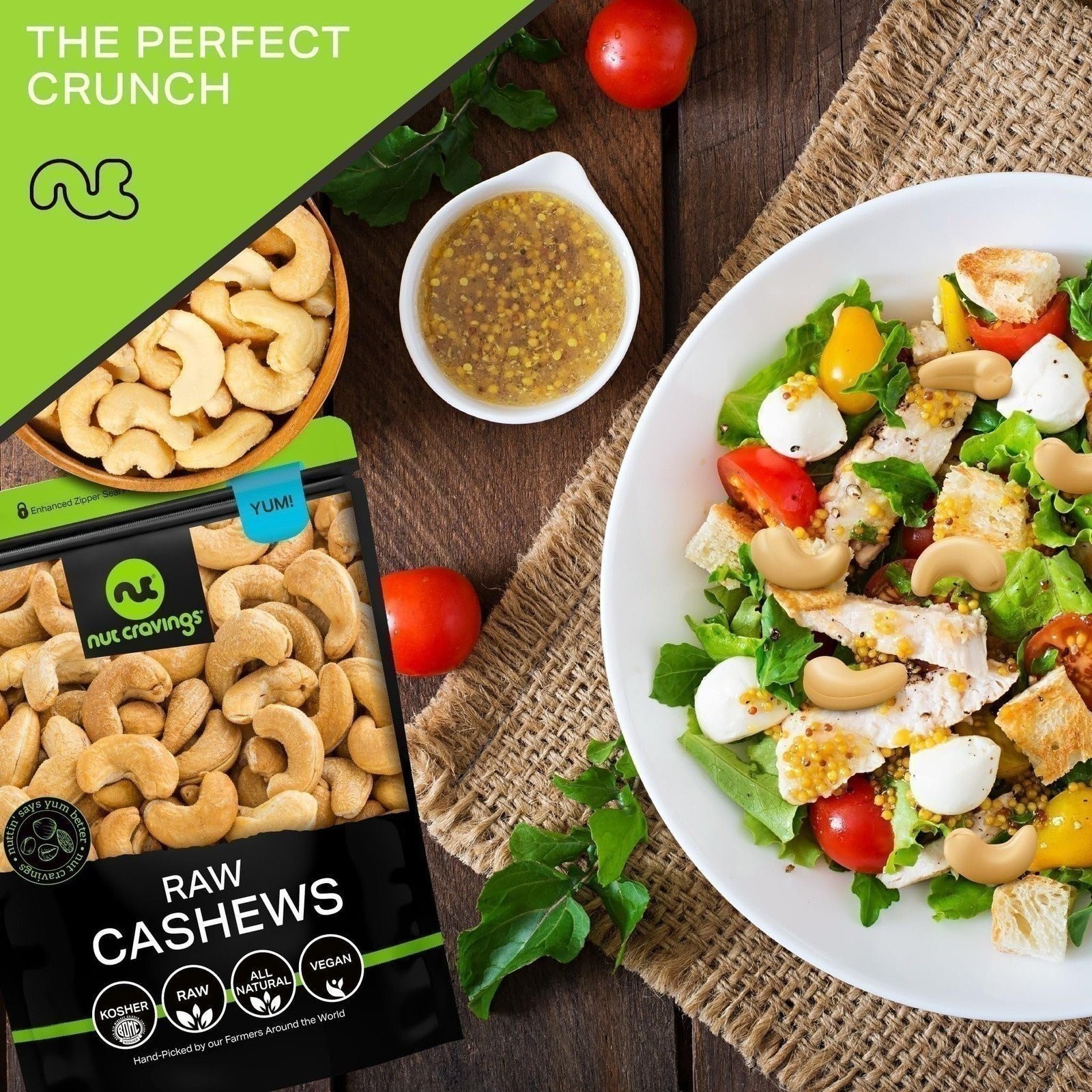 Nut Cravings – Raw Whole Cashews, Unsalted, Shelled,Bulk Nuts Packed Fresh in…