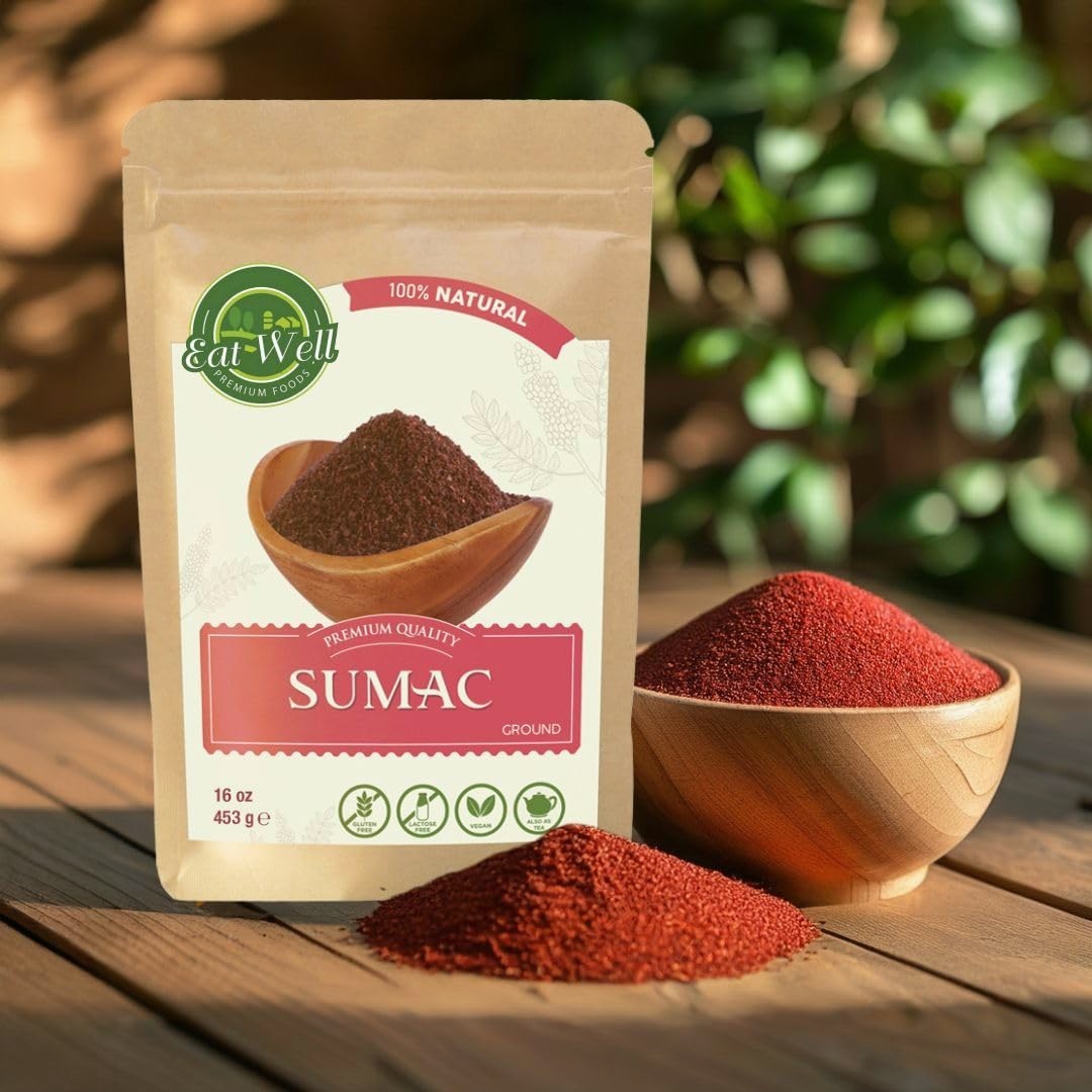 Eat Well Premium Foods Sumac Spice Powder 16 oz Bulk Extra Large Size Ground Sum