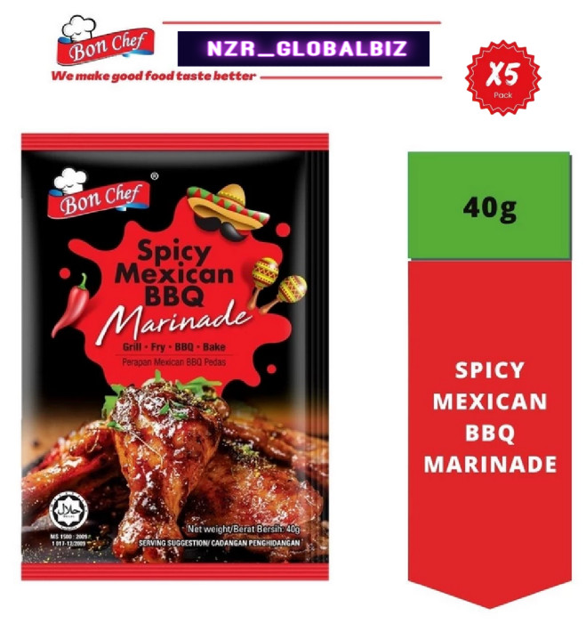 5x Bon Chef Marinade 40g Combo for Meat Grill BBQ -HALAL Certified-FREE SHIPPING