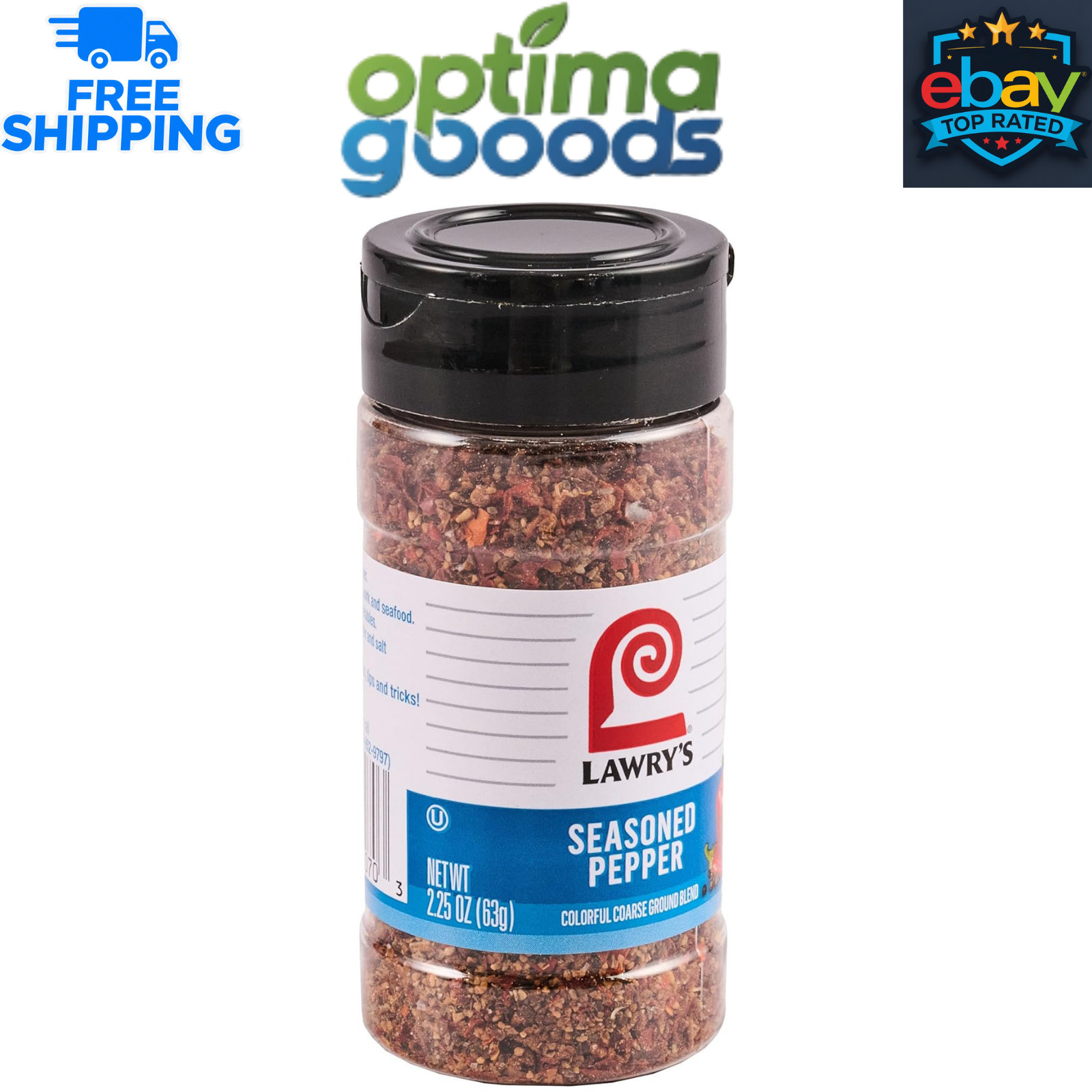 Lawry’s Seasoned Pepper, 2.25 oz Bottle – Flavorful Spice Blend for Cooking.