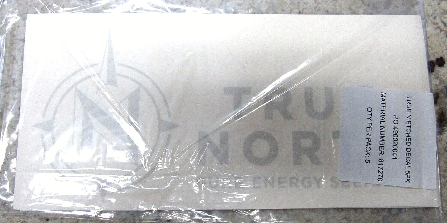 True North ETCHED DECAL 5 PACK 12 X 6 INCHES