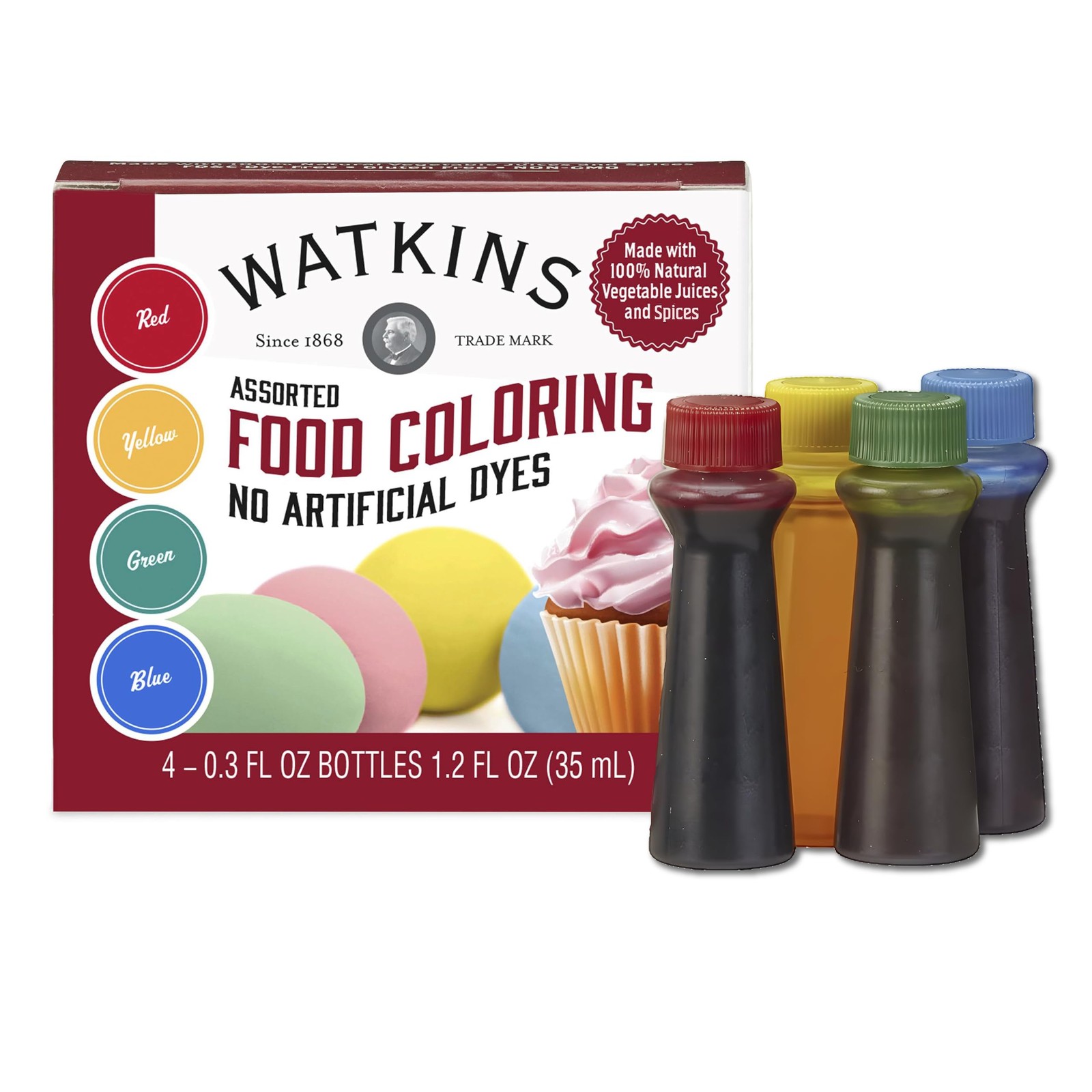 Watkins Assorted Food Coloring, 1 Each Red, 1.2 Fl Oz (Pack of 1),