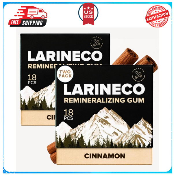 Larineco Remineralizing Gum with Nano Hydroxyapatite & 18 Count (Pack of 2)