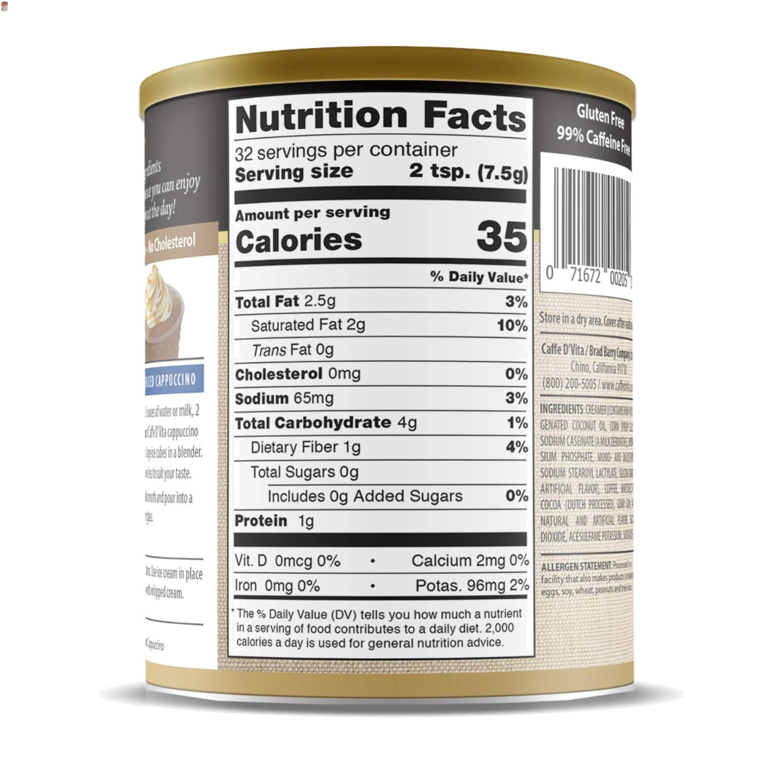 Indulge in Sugar Free Mocha Cappuccino, 8.5 Oz – Instant Blend