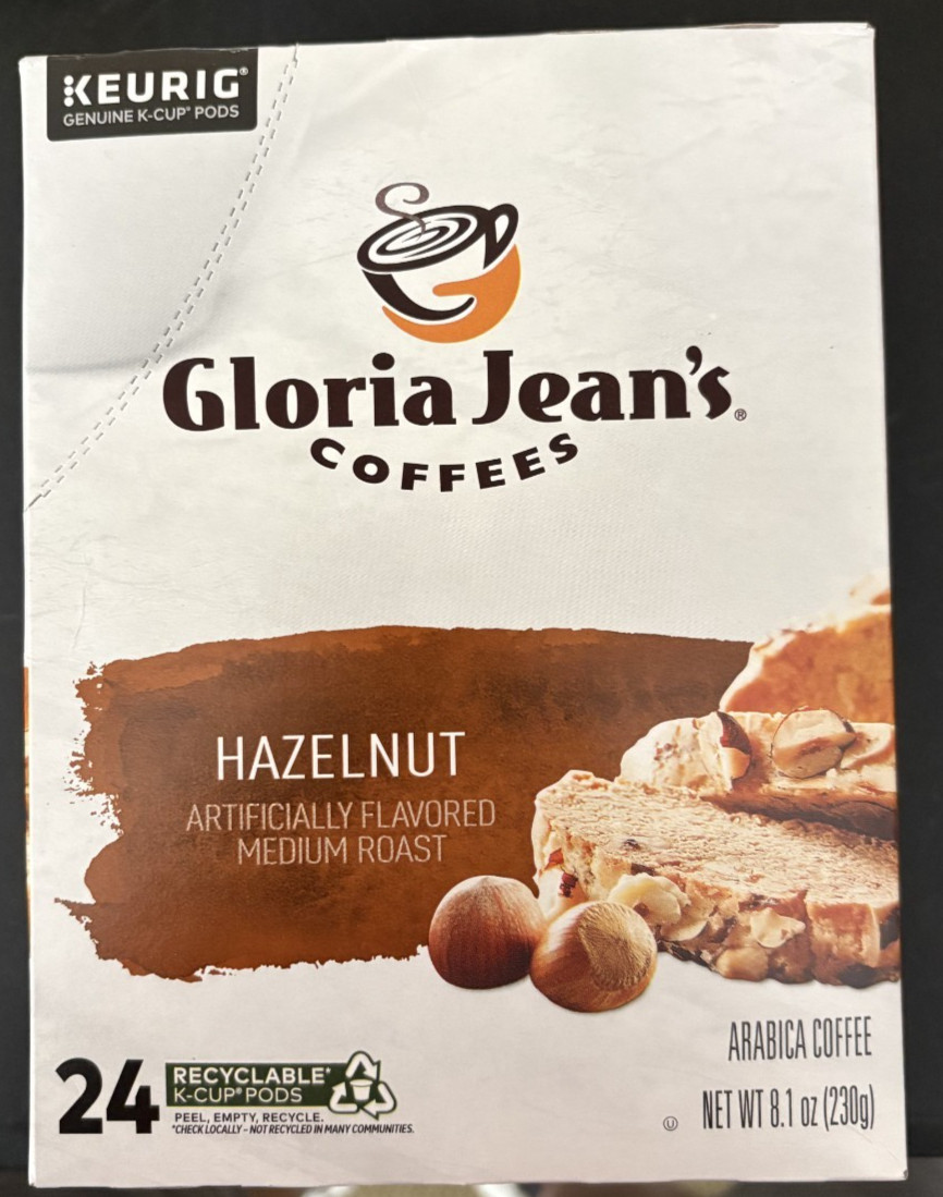 Gloria Jean’s Hazelnut Coffee, Keurig K-Cup Pod, Medium Roast, 24 Count