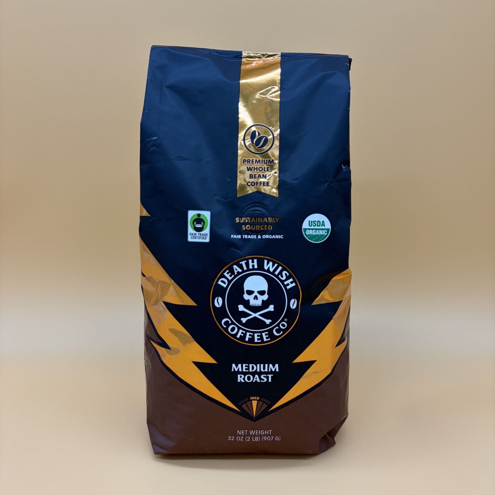 Death Wish Coffee 32 Ounce LARGE SIZE Medium Roast – BUY 1 OR 2 PACK