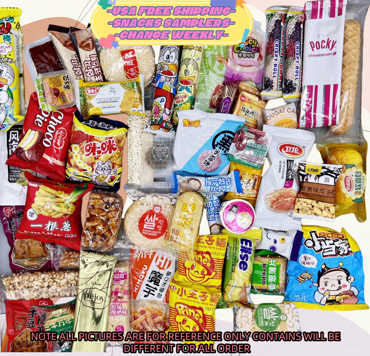 160 Piece Asian Snack & Candy Box Japanese Korean Chinese, Asian Treats Fun Box