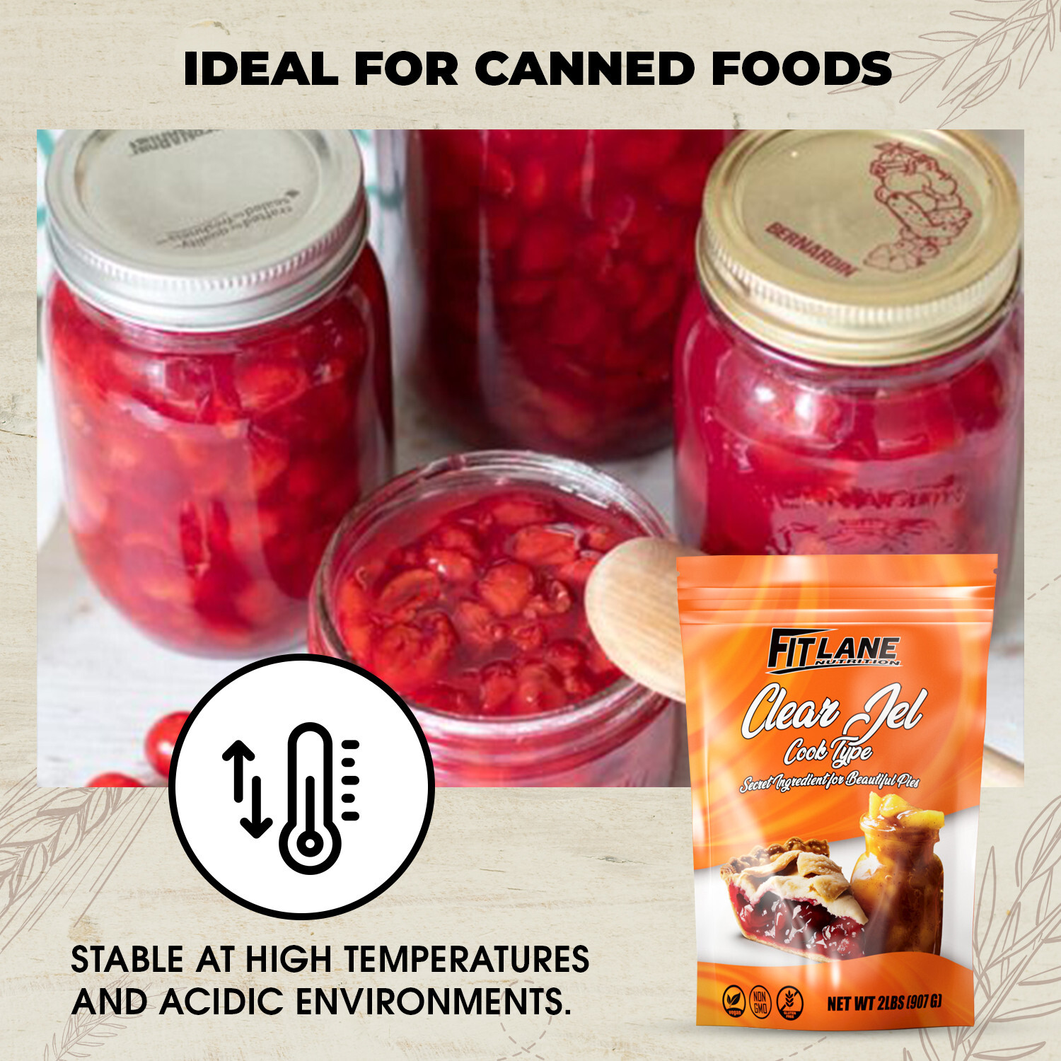 Clear Jel For Canning 4 lbs – Cook Type Corn Starch Powder for Pies and Baking