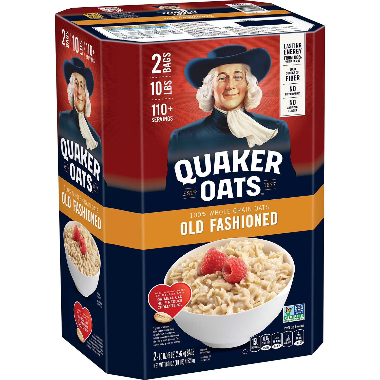 Quaker Old Fashioned Oats Oatmeal – Total 10 lbs – Non-GMO, Fresh. Free Shipping