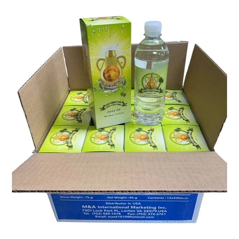Zamzam Water 100% Authentic Makkah 500mL 16.9floz Holy Healing 12 Pack ماء زمزم